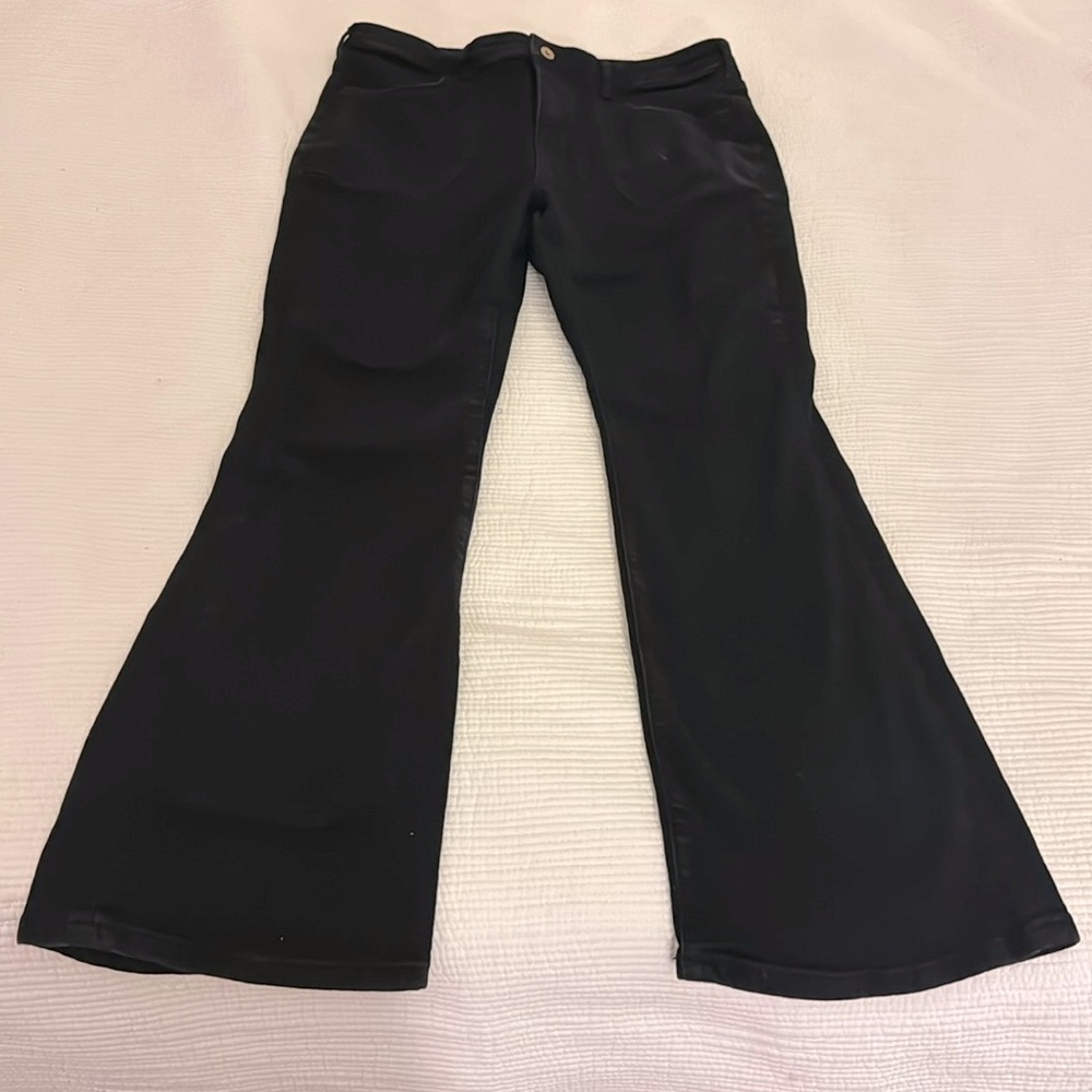 Pilcro black boot cut denim jeans, size 32, slightly faded from Anthropologie